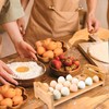 Bamboo Egg Holder & Storage - Stackable Large Capacity Organizer,
