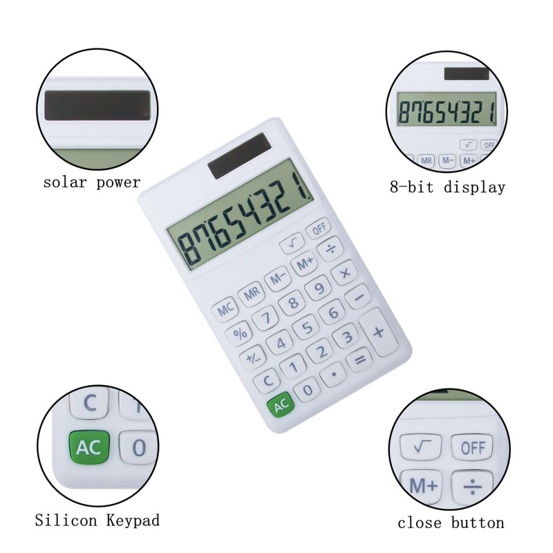 Basic Standard Calculators Small Digital Desktop Calculator with 8-Digit LCD