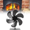 6 Blade Stove Eco Fan Black Self Starting High Temperature