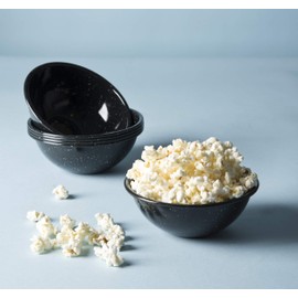 Cinsa Juego de bowls Medianos Rustik 6 piezas, 14 cm diametro con capacidad 500 ml, Peltre ligero (Negro)