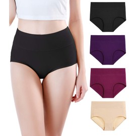 wirarpa Women's Modal Underwear Soft High Waist Briefs Ladies Panties Assorted Large