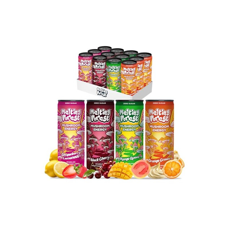 Melting Forest Mushroom Energy Drink, 150mg of Caffeine, Cordyceps &