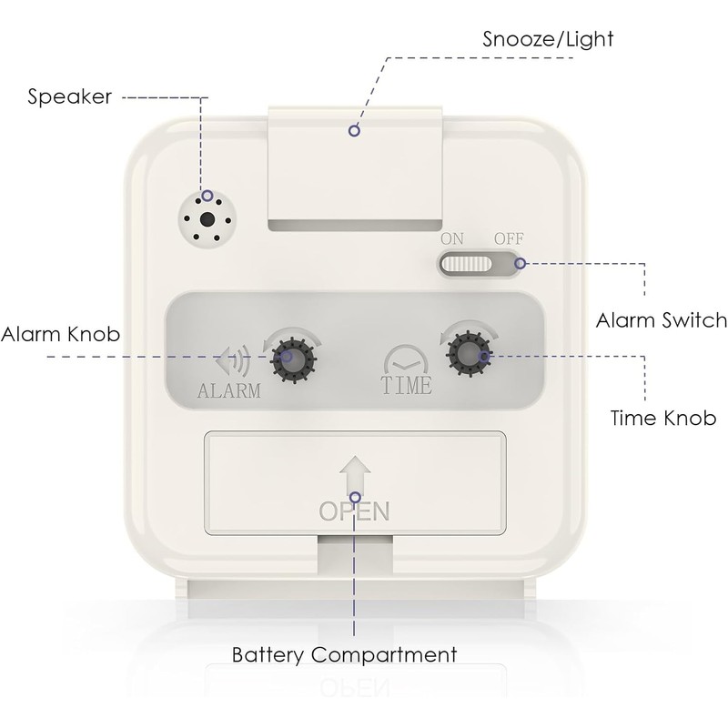 Analog Alarm Clocks, Non Ticking Table Clock with Luminous Hand