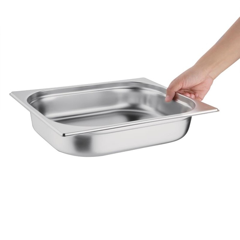 Vogue Stainless Steel 1/2 Gastronorm Pan 4Ltr/65mm Deep Food Container