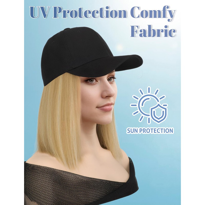 Mütze Perücken für Frauen Mädchen Farbe Blond Ombre Perücke Haarverlängerung