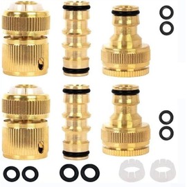 Conectores de Manguera de Jardín Brass Rust‑Resistant – Set 3/6 piezas Bebykilemi