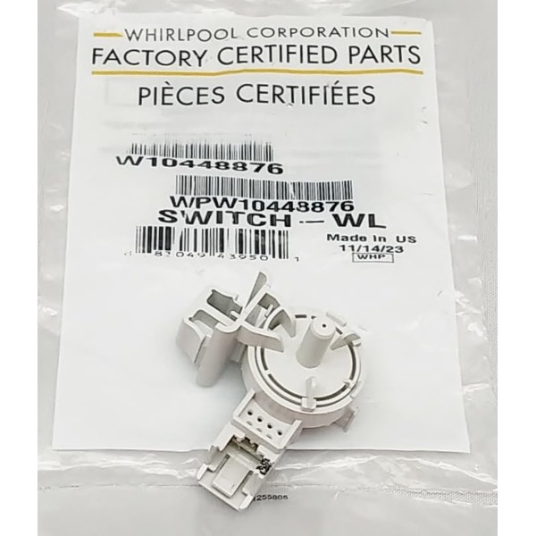 W10448876 Washer Water Level Pressure Switch - New - Genuine