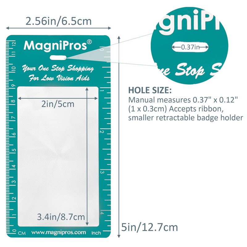 MAGDEPO 3X Magnifier Bookmark Ruler for Reading, Credit Card Size