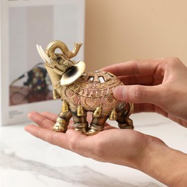 Decorative Elephant Statue, Resin Good Luck Elephant Statue D?cor for Shelf, Collectible Home Decorative Accent Decor for Housewarming