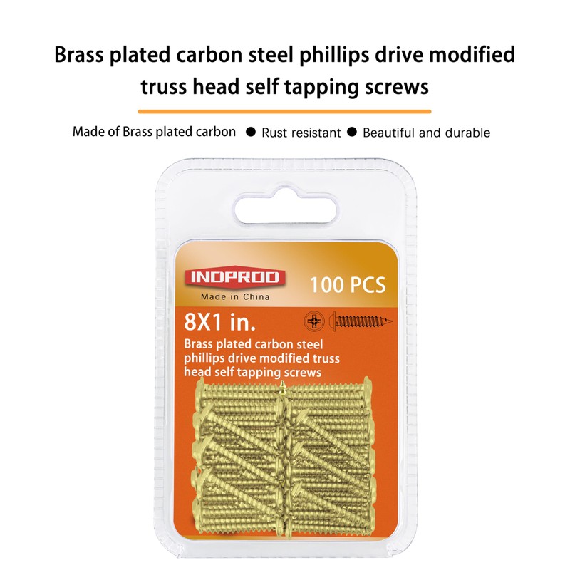 INDOROD #8 x 1" Truss Head Phillips Wood Screw (100