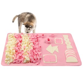 Stellaire Chern Snuffle Mat for Small Large Dogs Nosework Feeding Mat (23.6" x 39.4") Easy to Fill and Machine Washable Training Mats Pet Activity/Toy/Play Mat, Great for Stress Release - M & Pink
