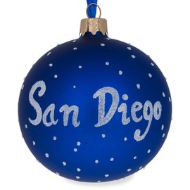 San Diego, California Glass Ball Christmas Ornament 3.25 Inches