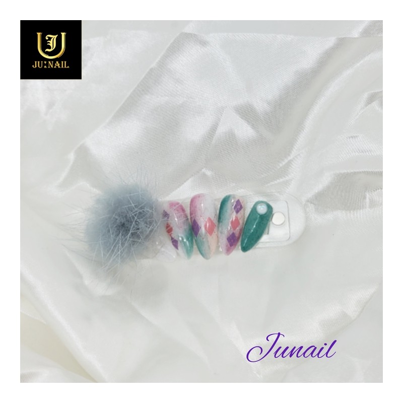 ❣Soft winter knit handmade nail tips - Long Oval /