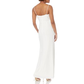 Adrianna Papell Women's Jersey Draped Gown, Ivory