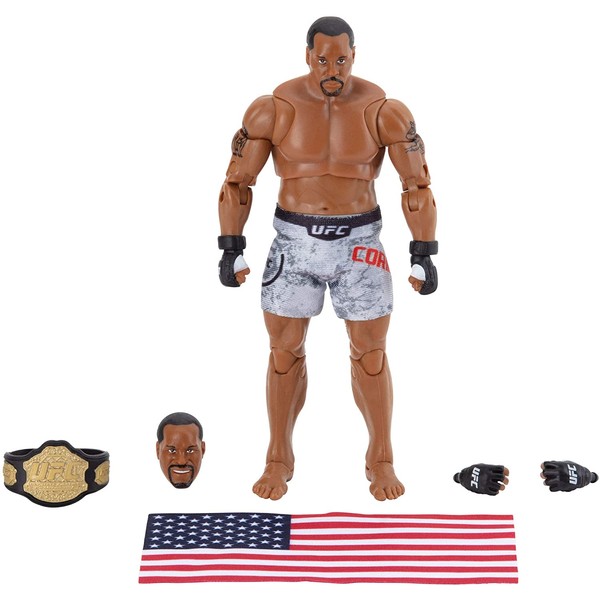 UFC Ultimate Series Limited Edition Daniel Cormier, 6 Inch Collector Action Figure - Includes Alternate Head and Gloved Hands, Fight Shorts, Belt and American Flag Accessory