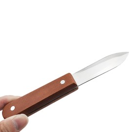 Acoeitl 2.95 Inch Oyster Shucking Knife Stainless Steel Thickened Blade Oyster Knives Dark Brown Wooden Handle Non-Slip Oyster Shucker Tool Oysters Opener for Seafood Oysters Scallops Clams