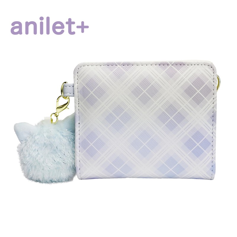 anilet + Mini Wallet, Bifold Ribbon Checker, Cat Pom Pom,