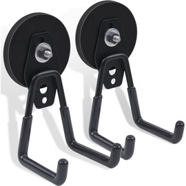 MAYDIYCI Super Strong Magnetic Hook, Double Hook with Magnet, Waterproof, Rustproof, Diameter 2.6 inches (66 mm), Load Capacity: 55.1 lbs (25 kg), Drill Screwdriver, Cordless, Electric Screwdriver,