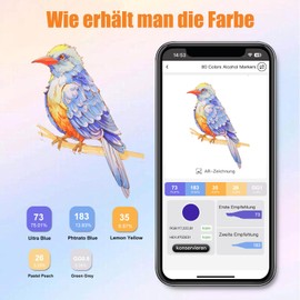 48 Colours Alcohol Brush Marker with Free App, Dual Brush & Chisel Tips Blender Art Marker for Adults and Children, Alcohol Based Marker Dual Tips for Painting, Sketching, Drawing