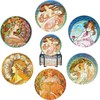 Alphonse Mucha Art Absorbent Coasters with Holder Set of 6,