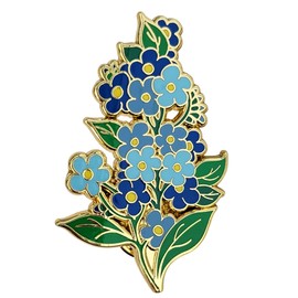 GFM® Forget Me Not Floral Brooch Pin Badge - Christmas, Birthday, Mother's Day, Valentine's Day, Wedding Anniversary, Remembrance Day (BRCH-FGM-414)