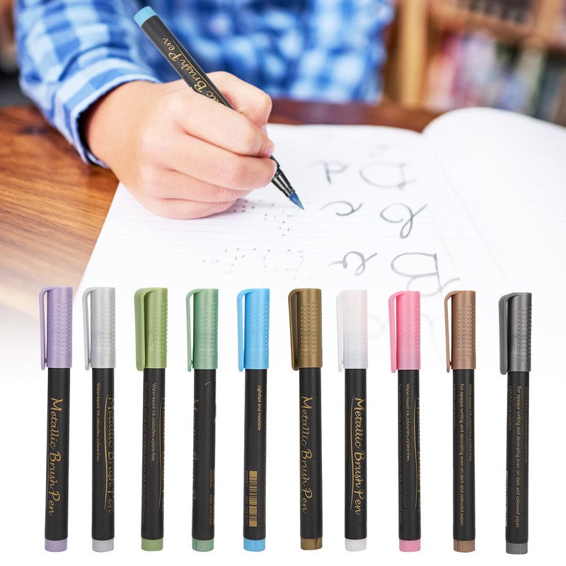 10pcs Paint Marker Metal Soft Head Water Based Marker DIY