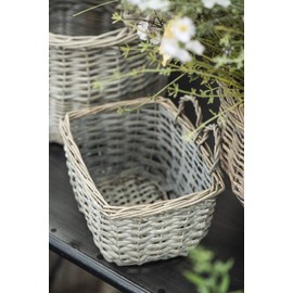 IB Laursen Square Wall Basket, 21 cm, Storage Basket, Decorative Basket with Two Handles