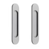 MOROBOR Self-Stick Oval Sliding Door Pulls, 2pcs Matte Gray Aluminum