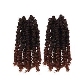 Miss Sula Passion Twist Hair-Pre-twisted Passion Twists,Pre-Looped Crochet Braids Made Of Bohemian Hair Synthetic Braiding Hair Extensions (6 Inch(Pack of 2), T30)