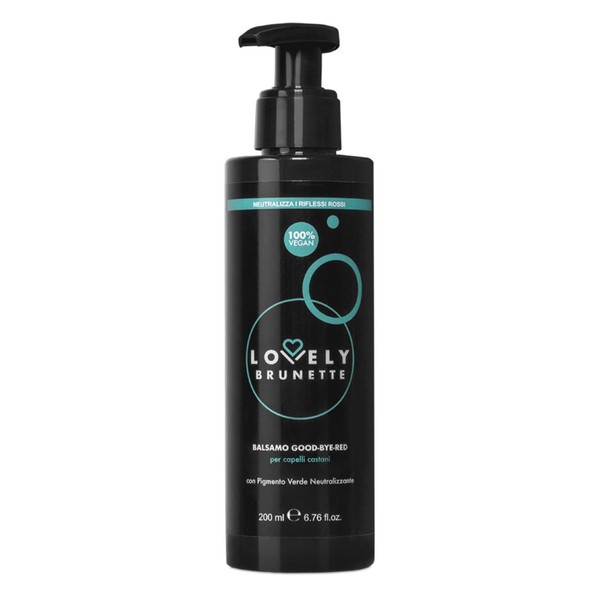 Lovely Brunette Good-Bye-Red Conditioner with Green Pigment for Brown Hair, Neutralises Red Reflections, Moisturising in Deep, Suitable for Natural and Coloured Hair, 200 ml