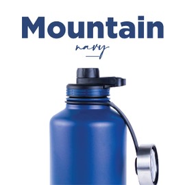 NORDAY | Stainless Steel Cups – Tumblers | Mountain 64oz Navy Thermal Tumbler | Maintains Temperature Between 8 and 24 Hours | Anti-Spill Lid - Ideal For Trips | Double Wall - Extra Resistant