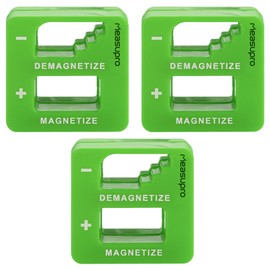 MeasuPro Demagnetizer and Magnetizer - Green - 3 Pack - for Screwdrivers Tips, Bits, and Small Tools, Large or Big Screws, Drills, Drill Bits, Sockets, Nuts, Bolts, Nails and Precision Construction