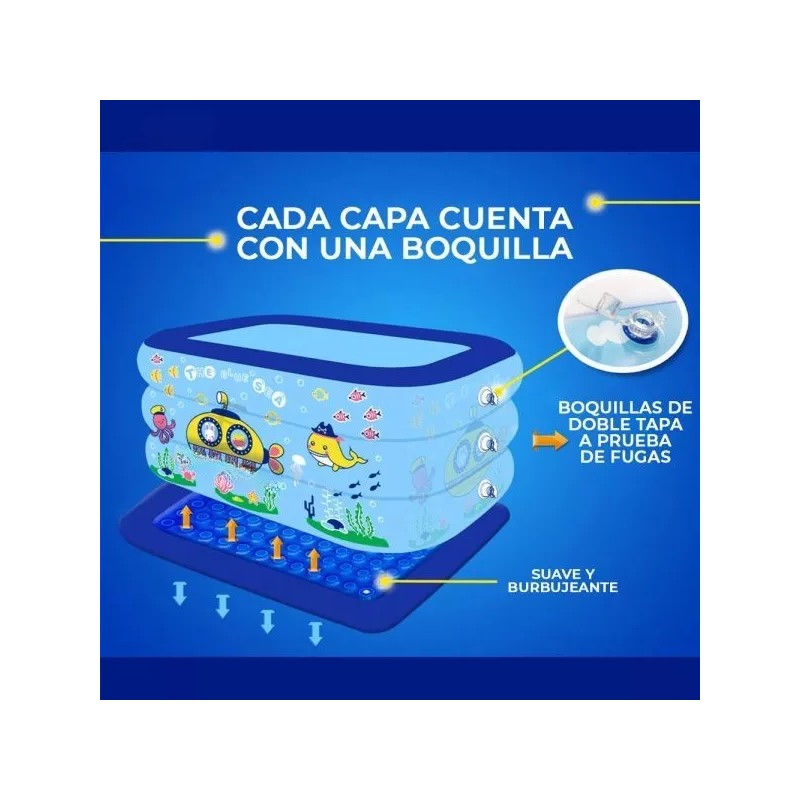 EGTMA Alberca Piscina Inflable Diseño De Pececitos 160*120*55cm