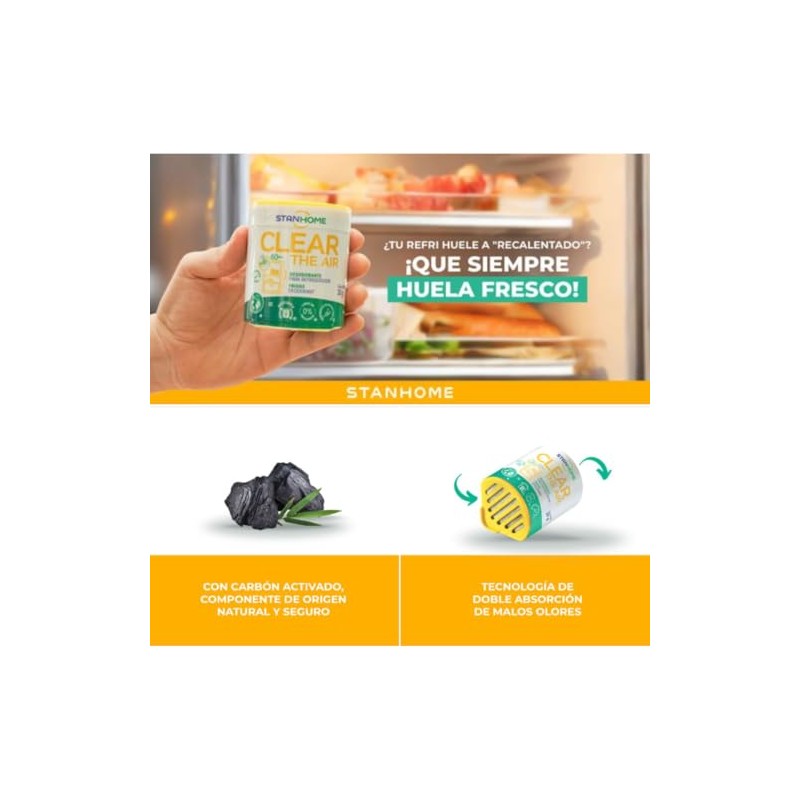 STANHOME 4 pzas de desodorante para refrigerador Clearthe air Stanhome,
