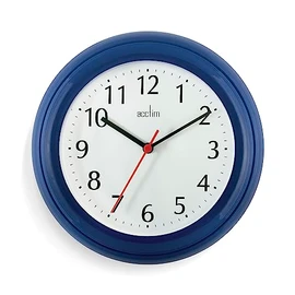 Acctim Wycombe Kitchen Wall Clock Quartz Arabic Numerals Blue 22cm
