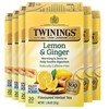 Twinings Lemon & Ginger Herbal Tea Individually Wrapped Bags, 20