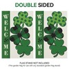 Girlly St Patricks Day Shamrocks Garden Flag Double Sided 12x18
