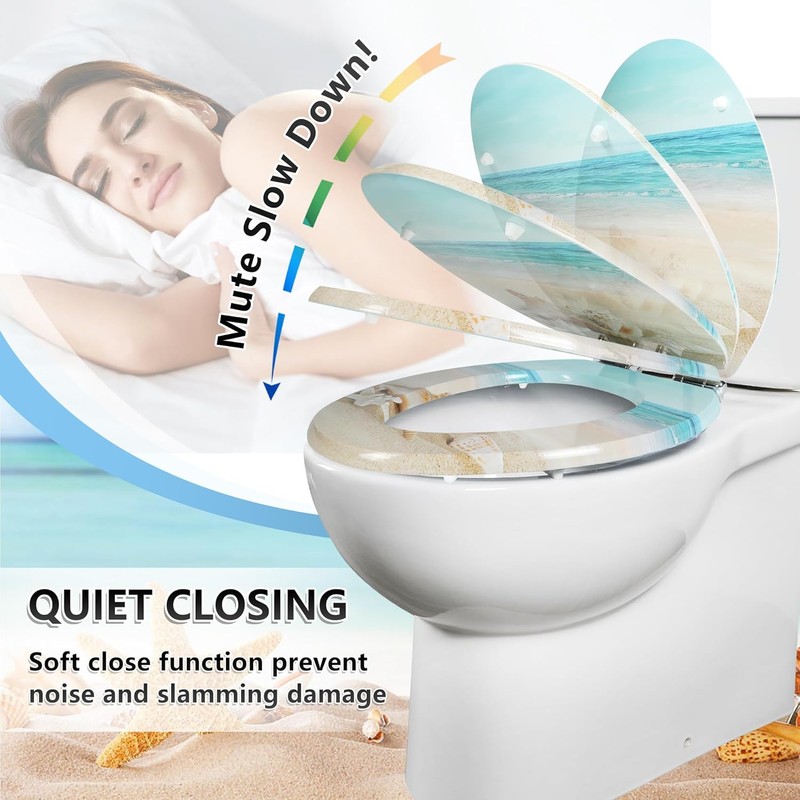 Angol Shiold Elongated Toilet Seat Molded Wood Toilet Seat with