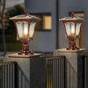 SLAWA 16.14" Solar Post Lights Modern Outdoor Post Lantern Aluminum