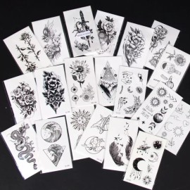판박이문신 헤나스티커 붙이는문신 20종 D타입 Temporary Tattoo Henna Sticker Set 20 Types D Type