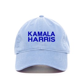 DSGN BY DNA Kamala Harris 2024 Election Democrats Baseball Cap Embroidered Cotton Adjustable Dad Hat Light Blue