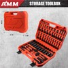 AMM 123Pcs Impact Socket Set，1/4”3/8”Drive Deep&Shallow Socket Wrench Set，6 Point