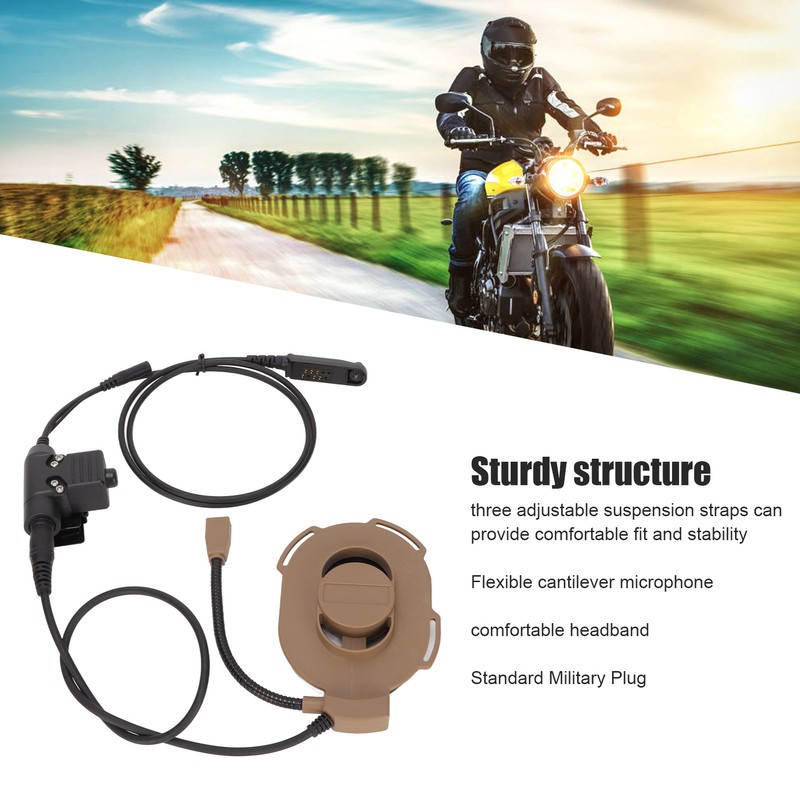 HD01 Motorcycle Unilateral Headset +U94 PTT Noise Cancellation Comfortable Military