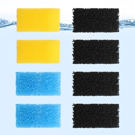 AquaMiracle Aquarium Filter Replacement Sponge, Fish Tank Filter Replacement Parts, Including 2 x Coarse Sponge, 2 x Fine Sponge & 4 x Carbonized Sponge (for Model: QF088/QF188/QF288)
