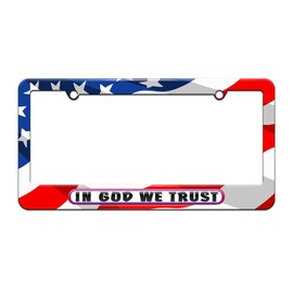 GRAPHICS & MORE in God We Trust Red White Blue - USA - License Plate Tag Frame - American Flag Design