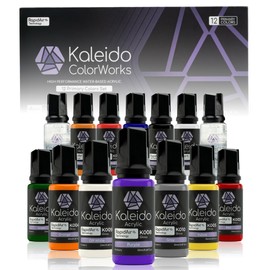 Gaahleri Kaleido Primary 12-Color Set – Water-Based Acrylic Airbrush Paint Kit (for Scale Models, Gundam, Mecha, Cars, Miniatures) – Pre-Thinned, High Gloss, Fast Drying, with Thinner & Cleaner