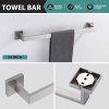 Brushed Nickel Bath Towel Rack,Hand Towel Holder,Hook,Toilet Paper Rack(4 Piece),SUS