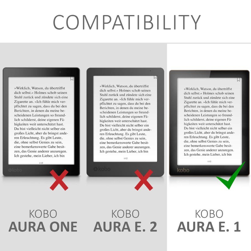 kwmobile Flip Case Compatible with Kobo Aura Edition 1 Case