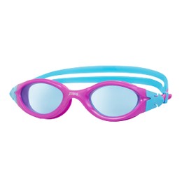 Zoggs Panorama Junior Swimming Goggles with UV Protection, Wide Vision and Anti-Fog (6-14 Years), Purple/Aqua/Tinted Blue