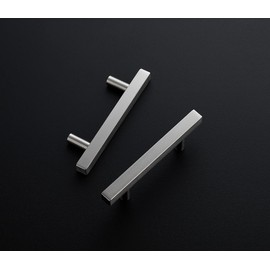 Ravinte 30 Pack 6 Inch Square Cabinet Pulls Brushed Nickel Stainless Steel Kitchen Drawer Pulls Cabinet Handles 6”Length,3.75” Hole Center